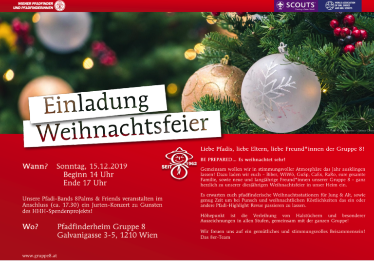 Einladung Zur Weihnachtsfeier Und Benefizkonzert Am 15 12 Gruppe 8